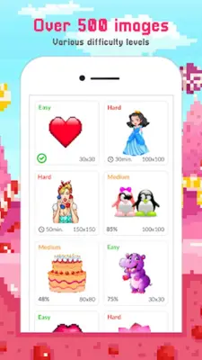 Cute Pixel Art Color by Number android App screenshot 4